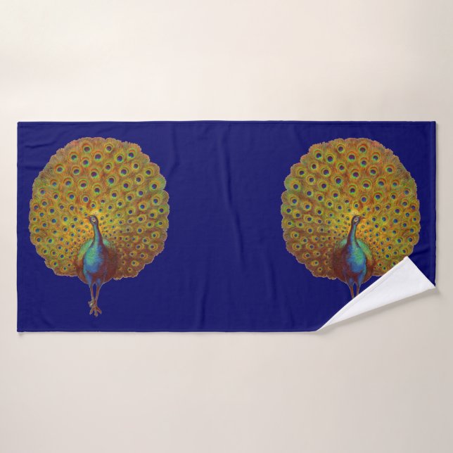  beautiful Victorian peacock print Bath Towel Set (Bath Towel)