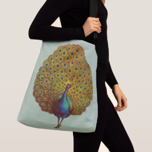 beautiful Victorian peacock print Crossbody Bag