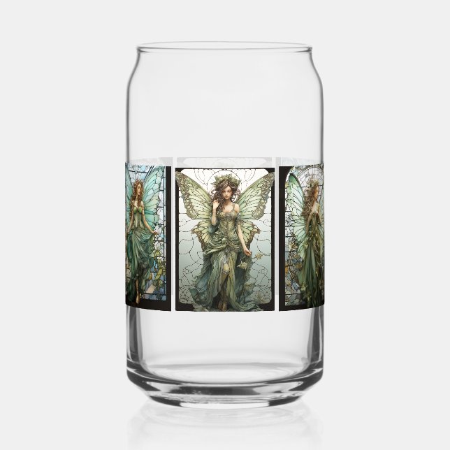 Beautiful Victorian Winged Fairies Stained Glass (Front)