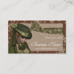 Beautiful Victorian Woman in Green Business Cards