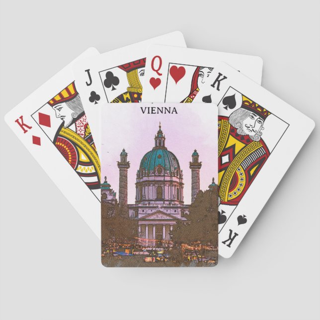 Beautiful Vienna Austria Church Architecture Playing Cards (Back)