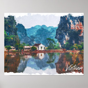 Beautiful Vietnam Asia Scenery Travel Poster