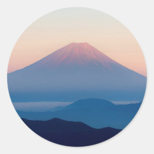 Beautiful view Mt. Fuji, Japan, Sunrise Classic Round Sticker