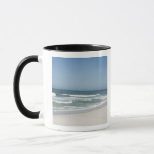 Beautiful view of beach against clear sky 2 mug
