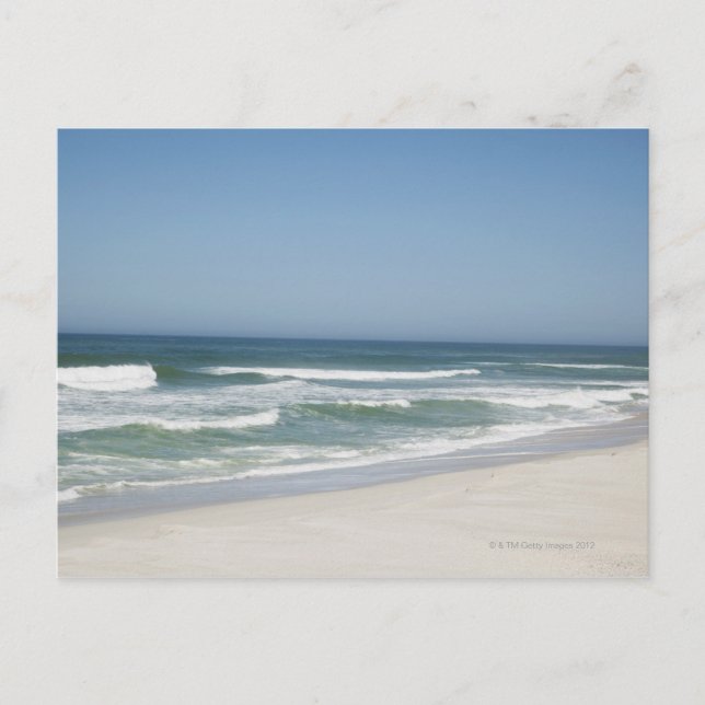 Beautiful view of beach against clear sky 2 postcard (Front)