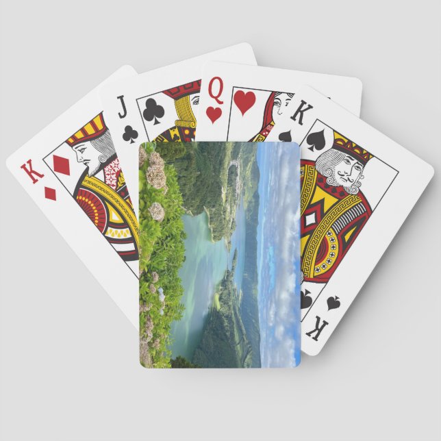 Beautiful View of Sete Cidades Caldera, Azores Playing Cards (Back)