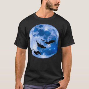 Beautiful view of the moon and birds T-Shirt