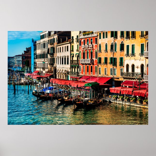 Beautiful view of water street and old buildings i poster (Front)