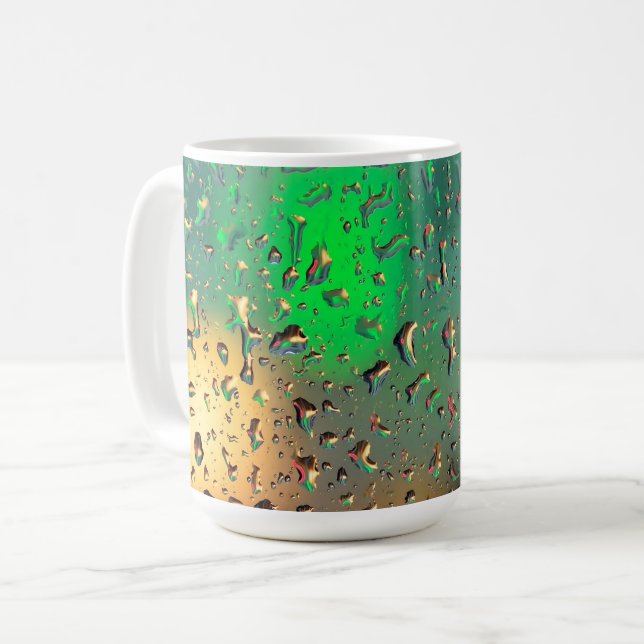 Beautiful view through rain coffee mug (Front Left)