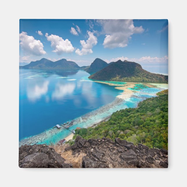 Beautiful View | Top of Bohey Dulang Island Magnet (Front)