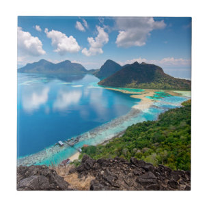 Beautiful View Top of Bohey Dulang Island Tile