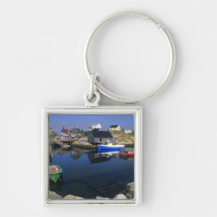 Beautiful village of Peggy's Cove with harbour Key Ring