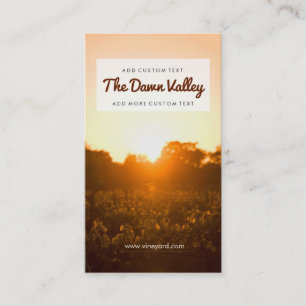 Beautiful Vineyard at Dawn Elegant Vineyard Winery Business Card