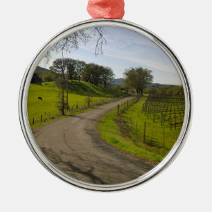 Beautiful Vineyard in Napa Valley California Metal Tree Decoration