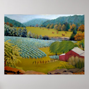 Beautiful Vineyard on Augusta Missouri Farm Poster