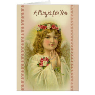 Beautiful Vintage Angel Praying Rosary