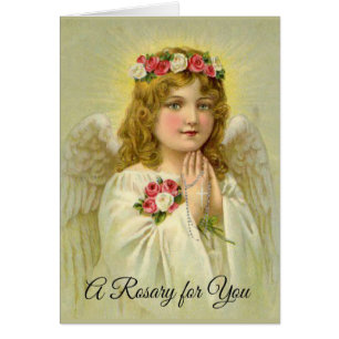 Beautiful Vintage Angel Praying Rosary