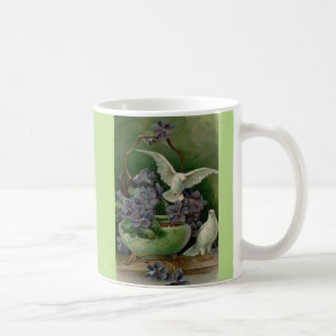 Beautiful Vintage Art Nouveau White Doves Postcard Coffee Mug