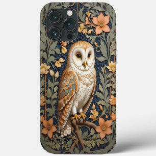 Beautiful Vintage Barn Owl William Morris Inspired iPhone 13 Pro Max Case