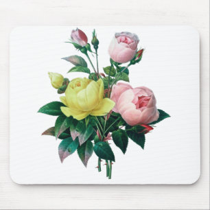 beautiful vintage botanical illustration, rose mouse mat