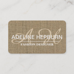 Beautiful, Vintage Burlap Appointment Monogram