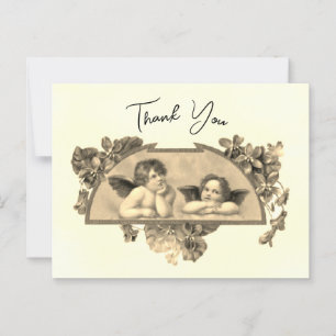 Beautiful Vintage Cherubs Thank You  Postcard