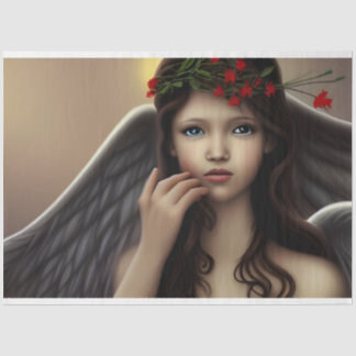 Beautiful Vintage Christmas Angel Decoupage  Tissue Paper