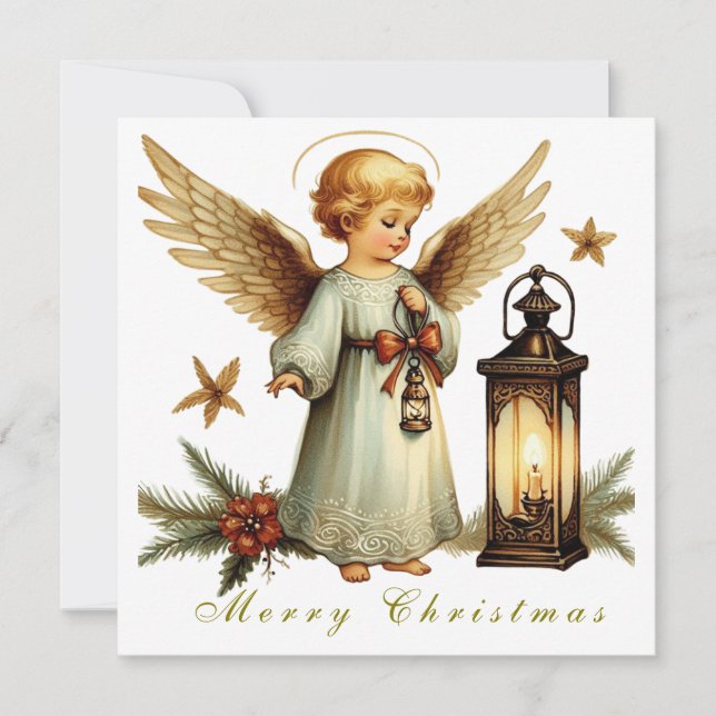 Beautiful Vintage Christmas Angel  Flat Card (Front)