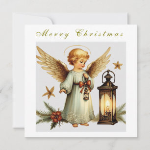 Beautiful Vintage Christmas Angel   Holiday Card