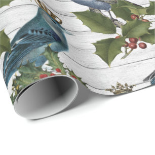 Beautiful vintage Christmas bird pattern Wrapping Paper