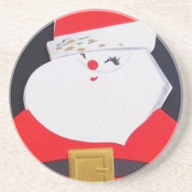 Beautiful Vintage Christmas Santa Coaster (Front)