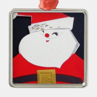 Beautiful Vintage Christmas Santa Metal Tree Decoration