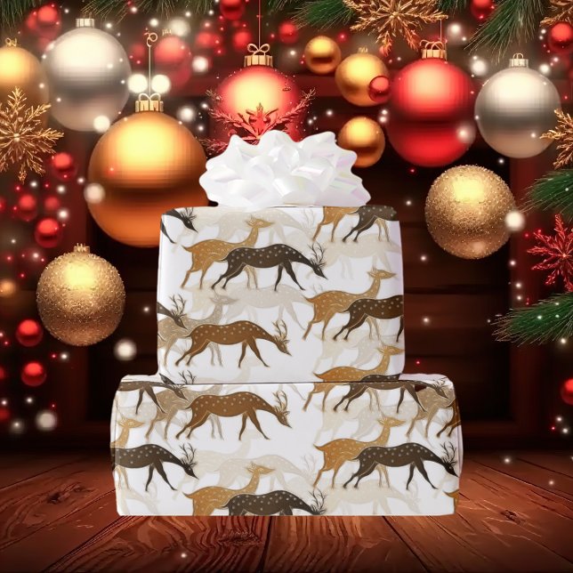 Beautiful Vintage Deer Seamless Pattern Wrapping Paper (Creator Uploaded)