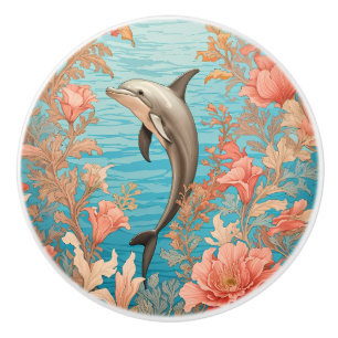 Beautiful Vintage Dolphin  Ceramic Knob