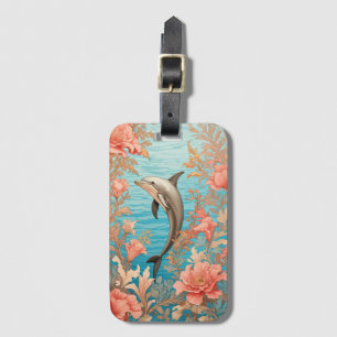 Beautiful Vintage Dolphin Luggage Tag