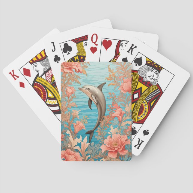 Beautiful Vintage Dolphin  Playing Cards (Back)