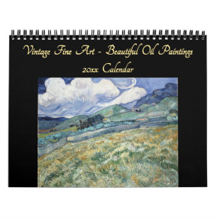 Beautiful Vintage Fine Art Oil Paintings 2025 Wall Calendar