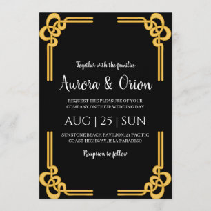 beautiful vintage floral art nouveau wedding invitation