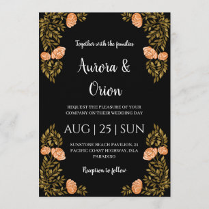 beautiful vintage floral art nouveau wedding invitation