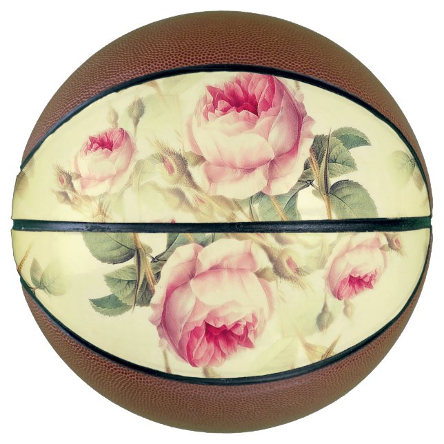 Beautiful Vintage Floral Basketball (Front)
