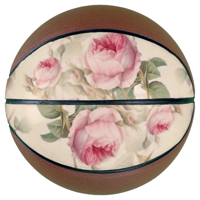 Beautiful Vintage Floral Basketball (Front)