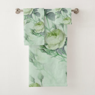 Beautiful Vintage Floral Bath Towel Set