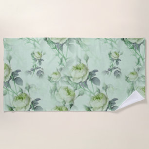 Beautiful Vintage Floral Beach Towel