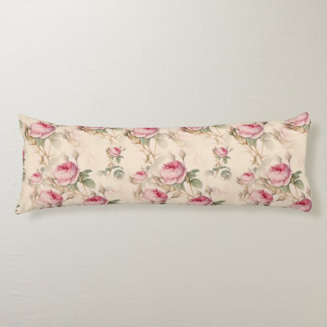 Beautiful Vintage Floral Body Cushion (Front)