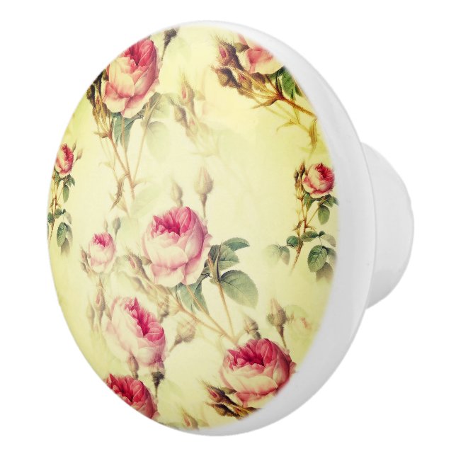 Beautiful Vintage Floral Ceramic Knob (Right)
