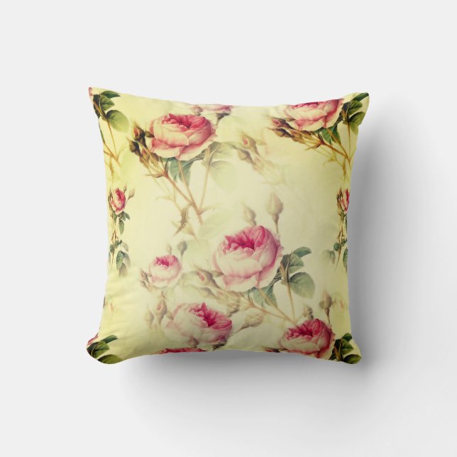 Beautiful Vintage Floral Cushion (Front)
