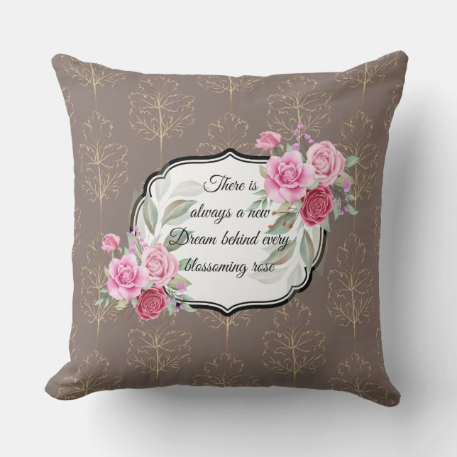 Beautiful Vintage Floral Fall Pillow (Front)