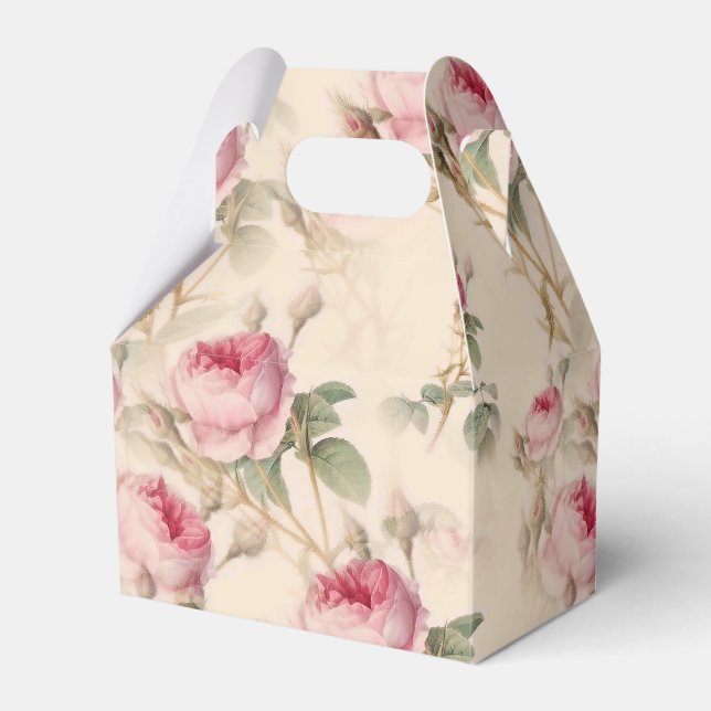 Beautiful Vintage Floral Favour Box (Front Side)