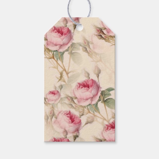 Beautiful Vintage Floral Gift Tags (Front)