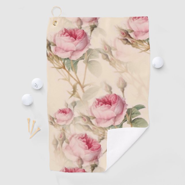 Beautiful Vintage Floral Golf Towel (InSitu)